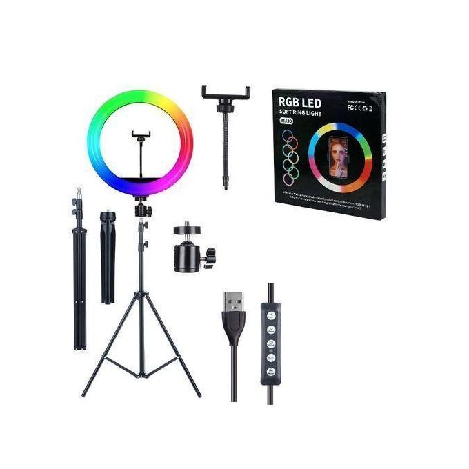 10incheS  Dimmable RGB LED Selfie Ring Light With